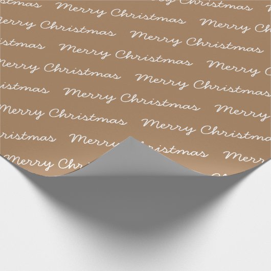Vrolijk kerstscript Gold Wrapping Paper Cadeaupapier (Hoek)