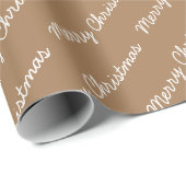 Vrolijk kerstscript Gold Wrapping Paper Cadeaupapier (Rol Hoek)