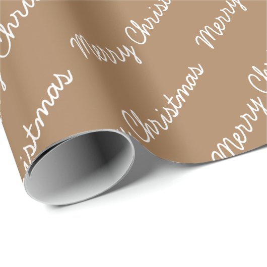 Vrolijk kerstscript Gold Wrapping Paper Cadeaupapier (Rol Hoek)