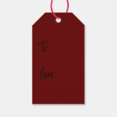 Vrolijk kerstscript Green Holly Wreath Cadeaulabel (Achterkant)