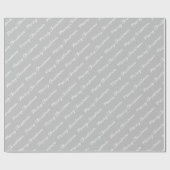 Vrolijk kerstscript grijs en wit cadeaupapier (Vlak)