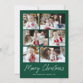 Vrolijk kerstscript Groen 6 Fotocollage Feestdagenkaart (Voorkant)