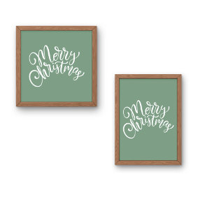 Vrolijk kerstscript groen poster