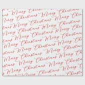 Vrolijk kerstscript inpakpapier (Vlak)