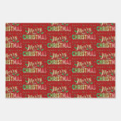 Vrolijk kerstscript inpakpapier vel (Voorkant 2)