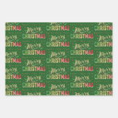 Vrolijk kerstscript inpakpapier vel (Voorkant)