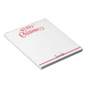 Vrolijk kerstscript Jouw naam cadeaubon Notitieblo Notitieblok (Schuin)