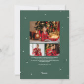 Vrolijk kerstscript klassieke groene foto feestdagenkaart (Achterkant)