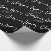 Vrolijk kerstscript met de naam Nordic Cousy Cadeaupapier (Hoek)