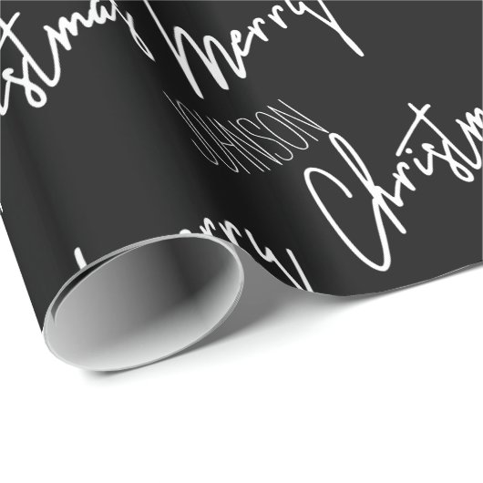 Vrolijk kerstscript met de naam Nordic Cousy Cadeaupapier (Rol Hoek)