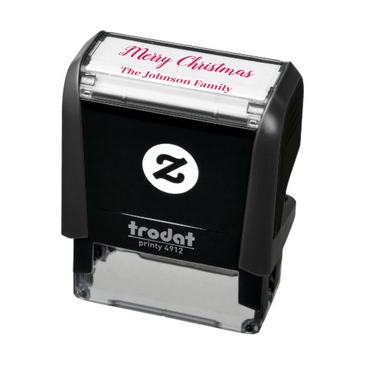 Vrolijk kerstscript met naam Tekst Sjabloon Zelfinktende Stempel (Product)