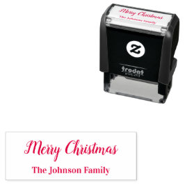 Vrolijk kerstscript met naam Tekst Sjabloon Zelfinktende Stempel