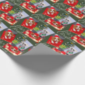 Vrolijk kerstscript Modern 3 Foto aangepast Cadeaupapier (Hoek)