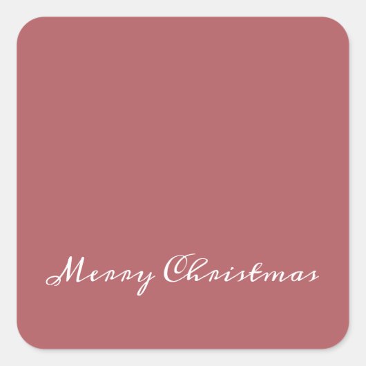 Vrolijk kerstscript omhullen of Gift Wrap roze Vierkante Sticker (Voorkant)