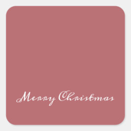 Vrolijk kerstscript omhullen of Gift Wrap roze Vierkante Sticker