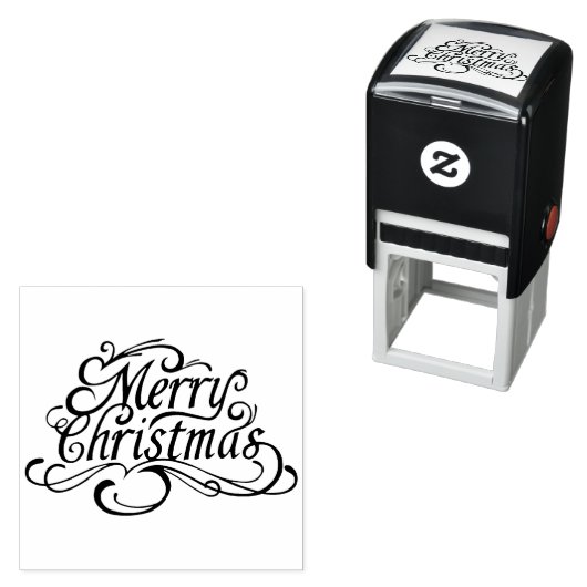 Vrolijk kerstscript ontwerp  zelfinktende stempel (In situ)