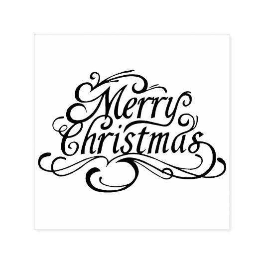 Vrolijk kerstscript ontwerp  zelfinktende stempel (Design)