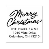 Vrolijk kerstscript retouradres  zelfinktende stempel (Design)