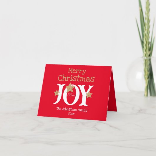 Vrolijk kerstscript rode vakantie Kaart (Voorkant)