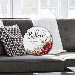 Vrolijk kerstscript rond kussen