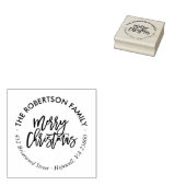 Vrolijk kerstscript Ronde retour adres stempel (Gestempeld)