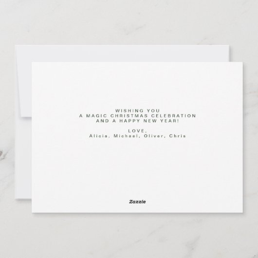 Vrolijk kerstscript rood groen feestdagenkaart (Achterkant)