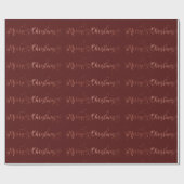 Vrolijk kerstscript Roos Gold Bordeaux Burgundy Cadeaupapier (Vlak)
