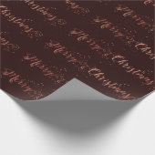 Vrolijk kerstscript Roos Gold Bordeaux Cadeaupapier (Hoek)