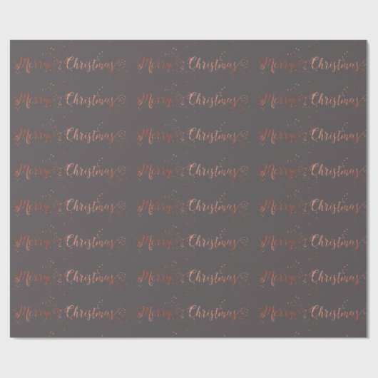 Vrolijk kerstscript Roos Gold Grey Graphite Cadeaupapier (Vlak)