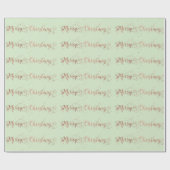 Vrolijk kerstscript Roos Gold Mint Green Pastel Cadeaupapier (Vlak)
