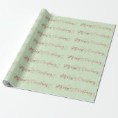 Vrolijk kerstscript Roos Gold Mint Green Pastel Cadeaupapier (Uitgerold)