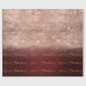 Vrolijk kerstscript Roos Gold Ombre Burgundy Cadeaupapier (Vlak)