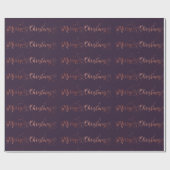 Vrolijk kerstscript Roos Gold Paars Plum Cadeaupapier (Vlak)