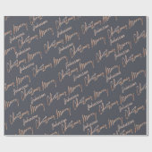 Vrolijk kerstscript Roos Gold Script op naam grijs Cadeaupapier (Vlak)