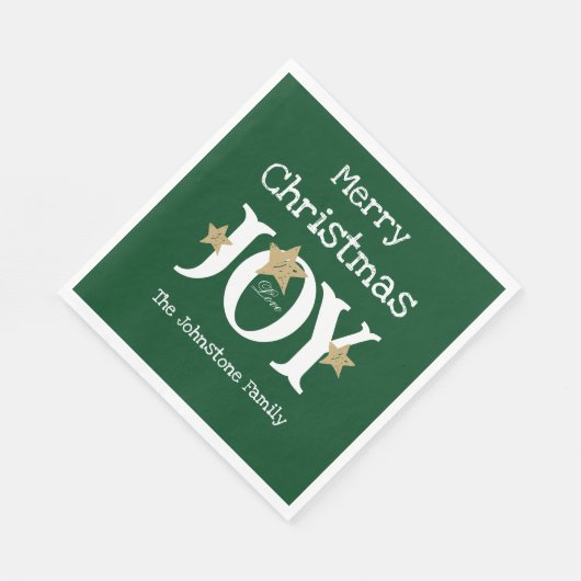 Vrolijk kerstscript rustiek groenboek partij servet (Hoek)