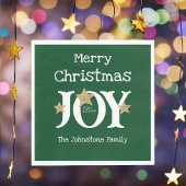 Vrolijk kerstscript rustiek groenboek partij servet