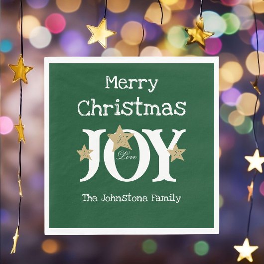 Vrolijk kerstscript rustiek groenboek partij servet