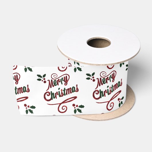 vrolijk kerstscript satijn lint (Spoel)