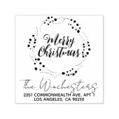 Vrolijk kerstscript schattig krans lijst custom zelfinktende stempel (Design)