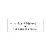 Vrolijk kerstscript Schattige hart familienaam Zelfinktende Stempel (Design)