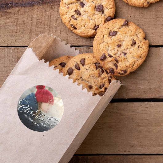 Vrolijk kerstscript Sjabloon Ronde Sticker