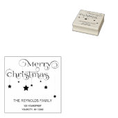Vrolijk kerstscript sterren Retouradres Stempel (Gestempeld)