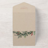 vrolijk kerstscript tak vakantie all in one uitnodiging (Buitenkant)