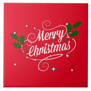 Vrolijk kerstscript  tegeltje