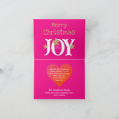 Vrolijk kerstscript Trendy roze vakantie Kaart (Binnen)