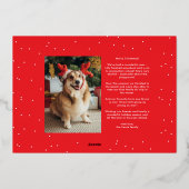 Vrolijk kerstscript twee foto's folie feestdagenkaart (Achterkant)