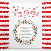 Vrolijk kerstscript typografie en kransfoto drieluik wenskaart (Binnenkant midden)