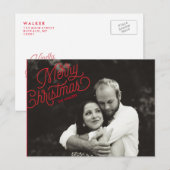 Vrolijk Kerstscript Vakantie Foto Briefkaart (Voorkant / Achterkant)