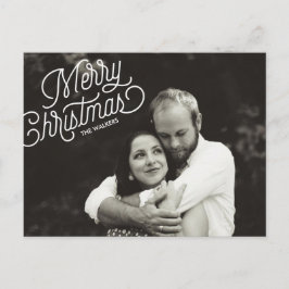 Vrolijk Kerstscript Vakantie Foto Briefkaart