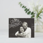 Vrolijk Kerstscript Vakantie Foto Briefkaart (Staand voorkant)